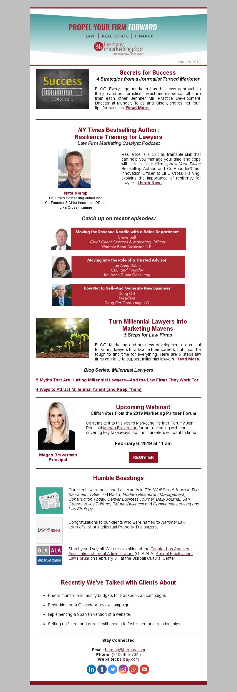 January 2019 Newsletter