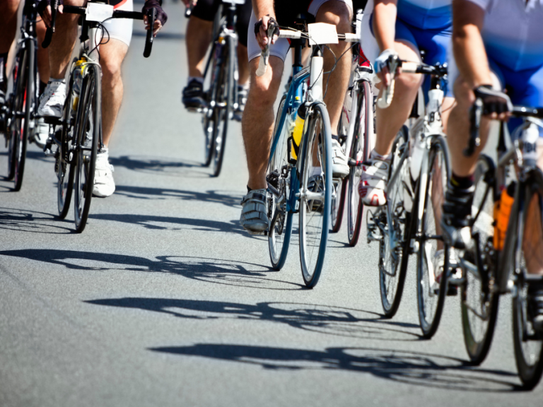 Cyclists racing