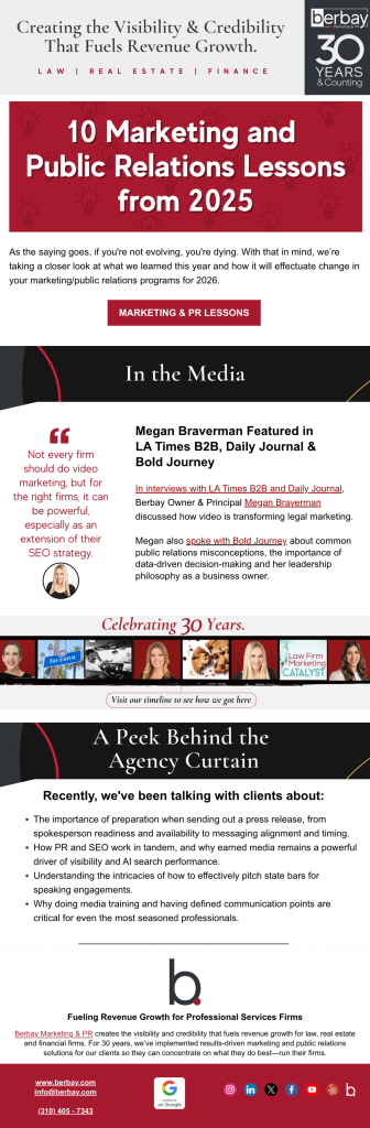 10 Marketing and Public Relations Lessons from 2025 - December Newsletter