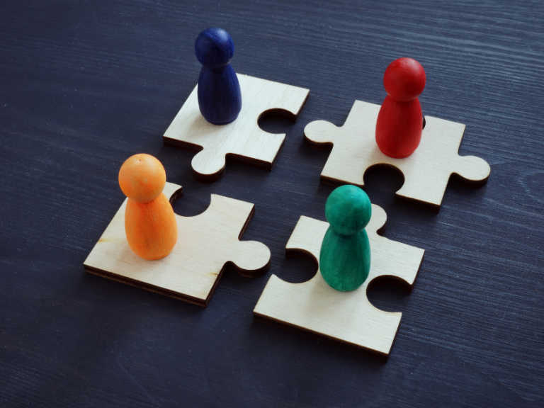 Puzzle board with game pieces - modern PR strategy