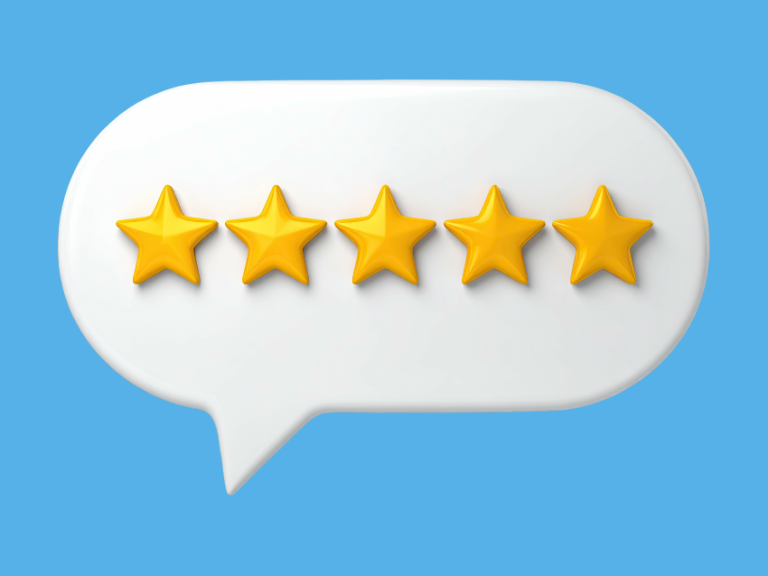 Business review with 5 stars
