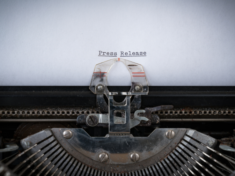 Typewriter with press release