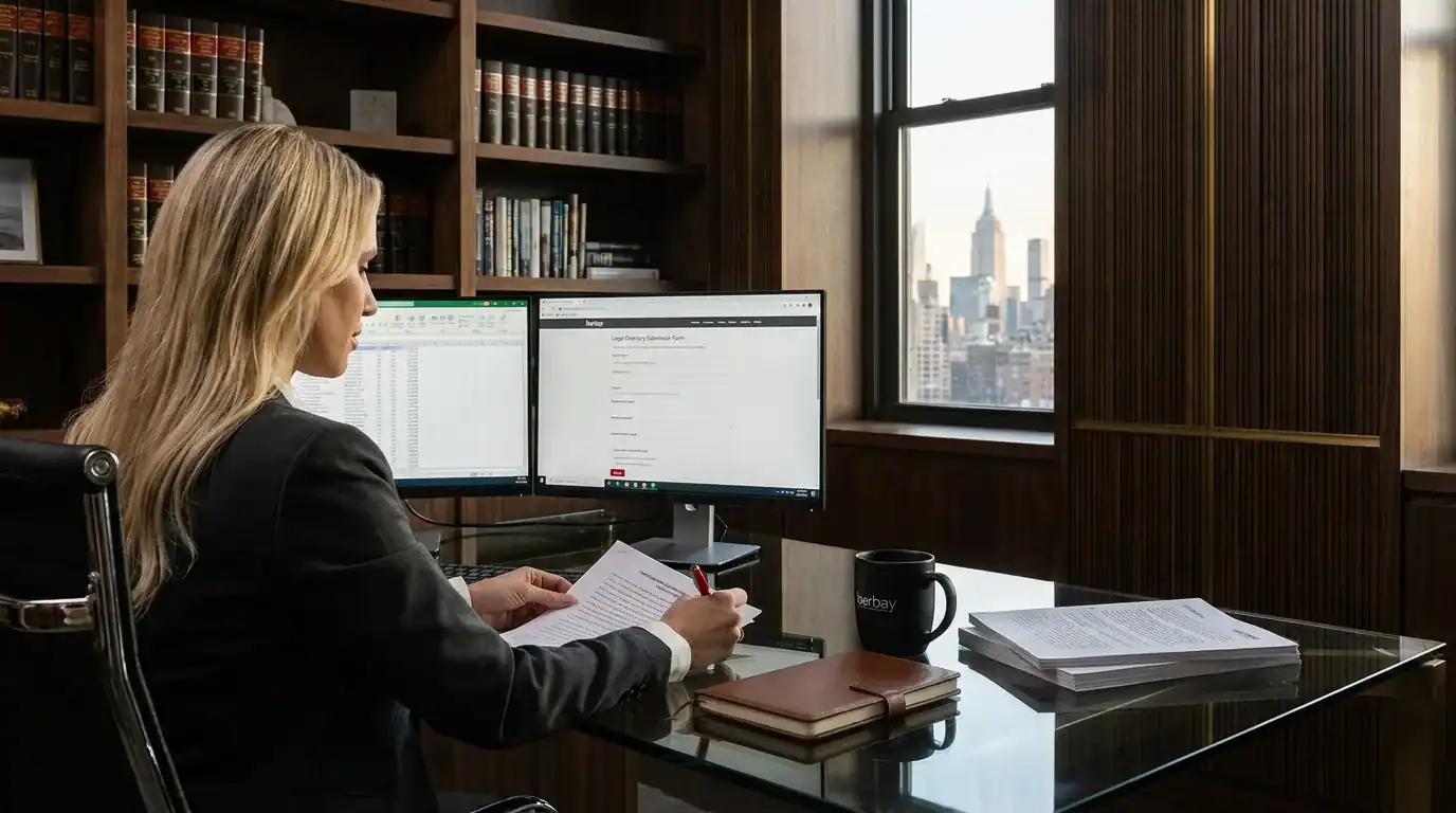 Berbay strategist reviewing matters for a law firm's Chambers submission