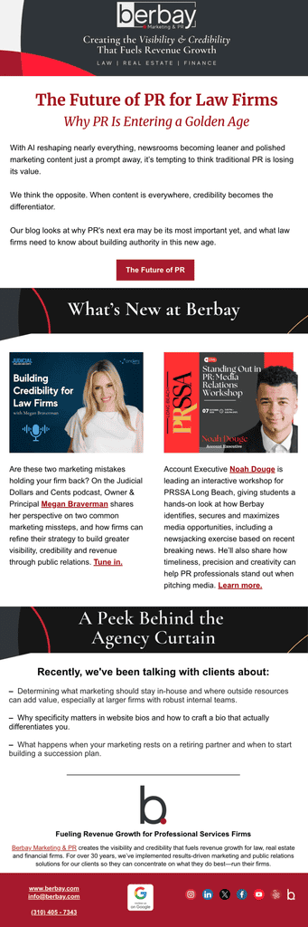 September Newsletter The Future of PR For Law Firms